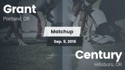Matchup: Grant  vs. Century  2016