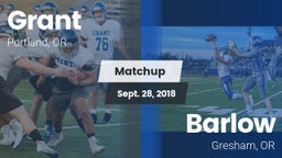 Matchup: Grant  vs. Barlow  2018