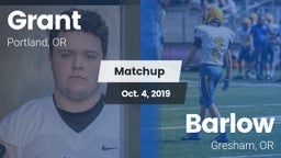 Matchup: Grant  vs. Barlow  2019