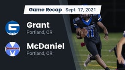 Recap: Grant  vs. McDaniel  2021