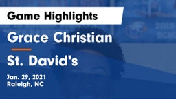 Grace Christian  vs St. David's  Game Highlights - Jan. 29, 2021