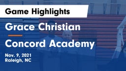Grace Christian  vs Concord Academy Game Highlights - Nov. 9, 2021