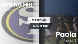 Matchup: Spring Hill High vs. Paola  2018