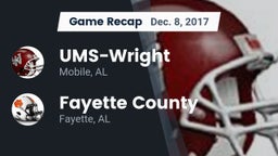 Recap: UMS-Wright  vs. Fayette County  2017