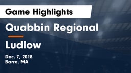 Quabbin Regional  vs Ludlow  Game Highlights - Dec. 7, 2018