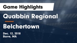 Quabbin Regional  vs Belchertown  Game Highlights - Dec. 12, 2018