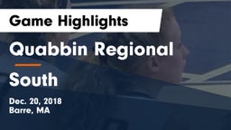Quabbin Regional  vs South Game Highlights - Dec. 20, 2018