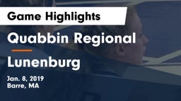 Quabbin Regional  vs Lunenburg  Game Highlights - Jan. 8, 2019