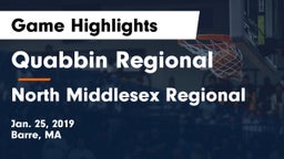 Quabbin Regional  vs North Middlesex Regional  Game Highlights - Jan. 25, 2019