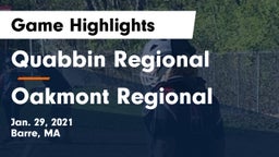 Quabbin Regional  vs Oakmont Regional  Game Highlights - Jan. 29, 2021