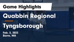 Quabbin Regional  vs Tyngsborough  Game Highlights - Feb. 3, 2022
