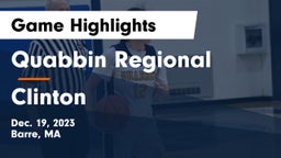 Quabbin Regional  vs Clinton  Game Highlights - Dec. 19, 2023