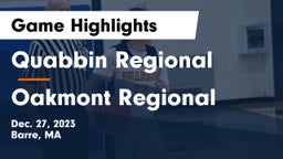 Quabbin Regional  vs Oakmont Regional  Game Highlights - Dec. 27, 2023