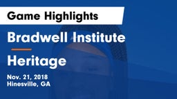Bradwell Institute vs Heritage Game Highlights - Nov. 21, 2018