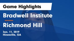 Bradwell Institute vs Richmond Hill  Game Highlights - Jan. 11, 2019