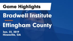 Bradwell Institute vs Effingham County  Game Highlights - Jan. 22, 2019