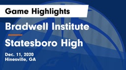 Bradwell Institute vs Statesboro High Game Highlights - Dec. 11, 2020