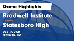 Bradwell Institute vs Statesboro High Game Highlights - Dec. 11, 2020