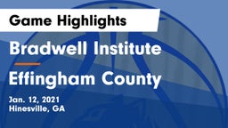 Bradwell Institute vs Effingham County  Game Highlights - Jan. 12, 2021