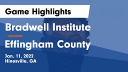 Bradwell Institute vs Effingham County  Game Highlights - Jan. 11, 2022