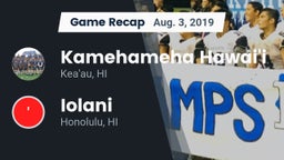 Recap: Kamehameha Hawai'i  vs. Iolani  2019