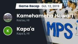 Recap: Kamehameha Hawai'i  vs. Kapa'a  2019