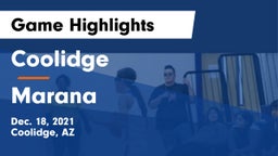 Coolidge  vs Marana Game Highlights - Dec. 18, 2021