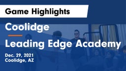 Coolidge  vs Leading Edge Academy Game Highlights - Dec. 29, 2021