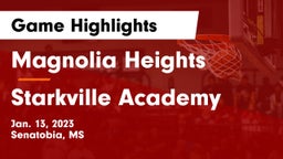 Magnolia Heights  vs Starkville Academy  Game Highlights - Jan. 13, 2023