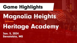 Magnolia Heights  vs Heritage Academy  Game Highlights - Jan. 5, 2024