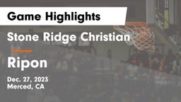 Stone Ridge Christian  vs Ripon  Game Highlights - Dec. 27, 2023