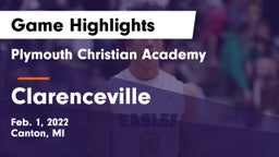 Plymouth Christian Academy  vs Clarenceville Game Highlights - Feb. 1, 2022