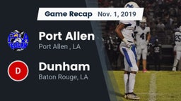 Recap: Port Allen  vs. Dunham  2019