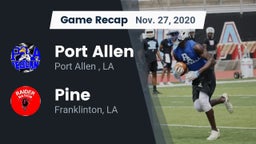 Recap: Port Allen  vs. Pine  2020