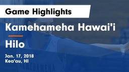 Kamehameha Hawai'i  vs Hilo Game Highlights - Jan. 17, 2018