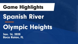 Spanish River  vs Olympic Heights  Game Highlights - Jan. 16, 2020