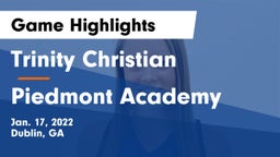 Trinity Christian  vs Piedmont Academy  Game Highlights - Jan. 17, 2022