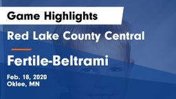 Red Lake County Central vs Fertile-Beltrami  Game Highlights - Feb. 18, 2020