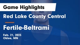 Red Lake County Central vs Fertile-Beltrami  Game Highlights - Feb. 21, 2023
