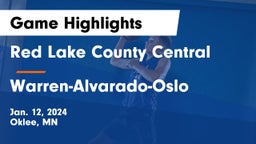 Red Lake County Central vs Warren-Alvarado-Oslo  Game Highlights - Jan. 12, 2024