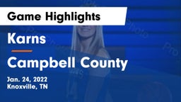 Karns  vs Campbell County  Game Highlights - Jan. 24, 2022