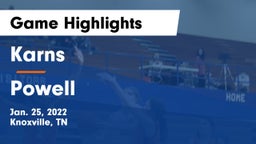 Karns  vs Powell  Game Highlights - Jan. 25, 2022