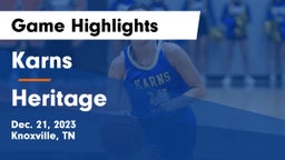 Karns  vs Heritage  Game Highlights - Dec. 21, 2023
