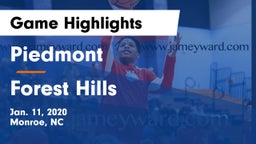 Piedmont  vs Forest Hills  Game Highlights - Jan. 11, 2020