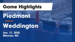 Piedmont  vs Weddington  Game Highlights - Jan. 17, 2020
