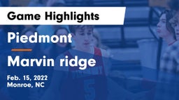 Piedmont  vs Marvin ridge Game Highlights - Feb. 15, 2022