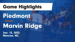 Piedmont  vs Marvin Ridge  Game Highlights - Jan. 13, 2023