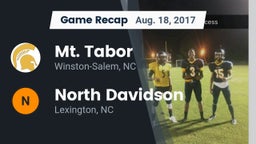 Recap: Mt. Tabor  vs. North Davidson  2017