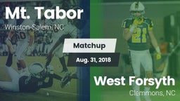 Matchup: Mt. Tabor High vs. West Forsyth  2018