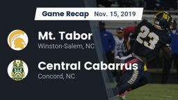Recap: Mt. Tabor  vs. Central Cabarrus  2019